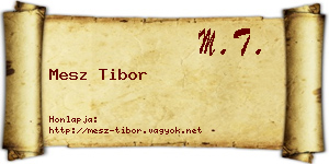 Mesz Tibor névjegykártya